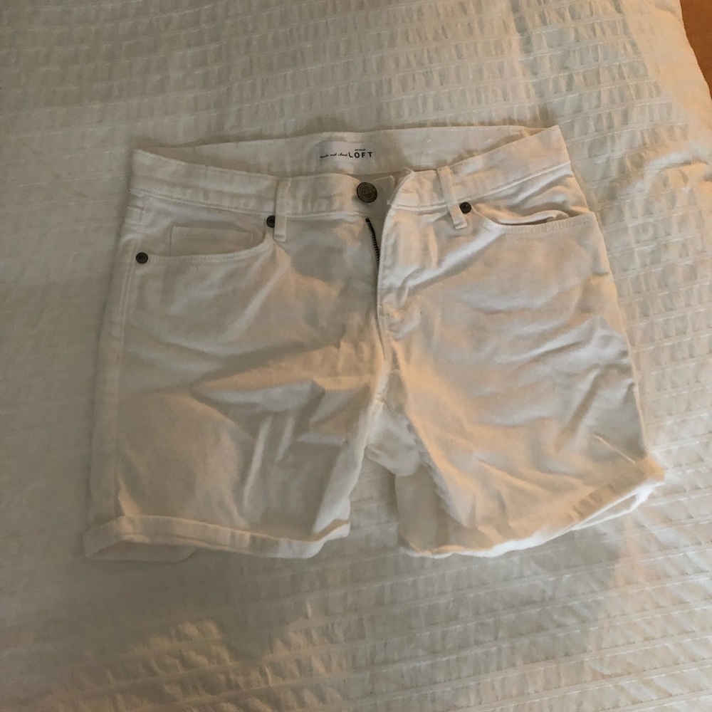 White denim shorts